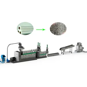 Déchets PE PP[ LLDPE paillettes plastique recyclage Machine de granulation mère bébé extrudeuse avec changeur d'écran hydraulique