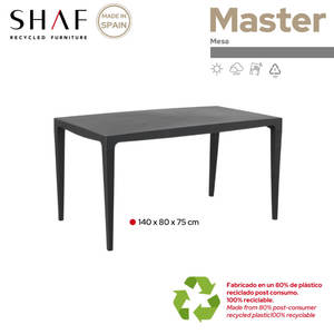 Tavolo Master moderno e resistente per uso interno ed esterno 140 x 80 cm in plastica riciclata, tavolo robusto e versatile. - Product Image 4