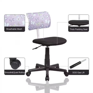 Vente en gros de chaise de travail sans bras au design moderne, dossier bas, chaise de bureau pivotante réglable en hauteur pour enfants, pleine maille, 270mm - Product Image 2