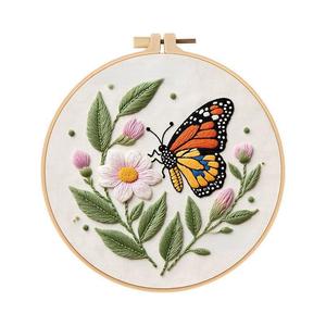 Nuevo paquete <span class=keywords><strong>de</strong></span> <span class=keywords><strong>libros</strong></span> Kit Diy Material <span class=keywords><strong>de</strong></span> bordado hecho a mano con árbol Flor Mariposa Manual en inglés - Product Image 6