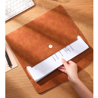 Carpeta de Cuero A4 Impermeable y Resistente al Desgaste, de Gran Capacidad, para Archivos de Oficina, Negocios y Escuela