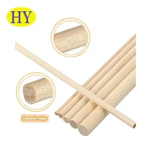 Biodegradable Dark Brown Color Or Unfinished Wood Or Bamboo Custom Sized Sticks For Crafts And DIY Wood Or Bamboo Custom Round Wooden Dowel