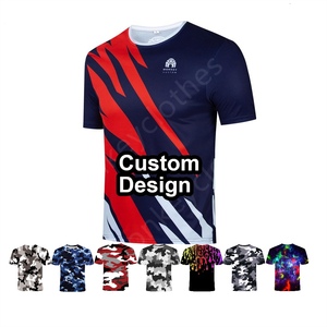 T-shirts de sport personnalisés pour femmes et hommes, OEM, imprimés, élastiques, anti-humidité, pour le <span class=keywords><strong>badminton</strong></span> et la course à pied - Product Image 1