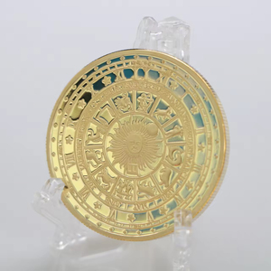 Moneda de Tarot Personalizada al por Mayor con 12 Constelaciones, Sol y Luna, Bañada en <span class=keywords><strong>Oro</strong></span> de 24k, Ideal para Regalo de Cumpleaños - Product Image 3