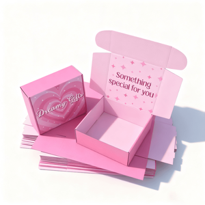 Cartón Rosa corrugado Material de envío Logística Embalaje Ecológico Mailer Caja de papel con logotipo personalizado Reciclado Impreso - Product Image 1