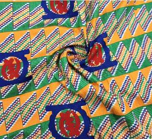 Tela Africana Kente con Símbolos Adinkra, Tela Tradicional Tejida Multicolor, Calidad 100% Algodón - Product Image 2