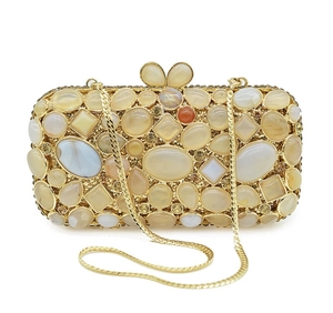 Elegante <span class=keywords><strong>Bolso</strong></span> de Noche de Ágata Azul para Dama, Diseño de Lujo con Gemas <span class=keywords><strong>Turquesa</strong></span>, Bolsos de Mano con Pedrería para Boda y <span class=keywords><strong>Fiesta</strong></span> - Product Image 3