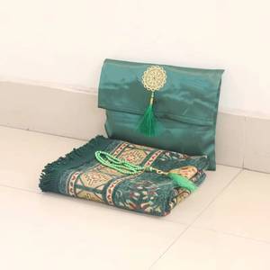 Elegante Alfombra de Oración Lavable de Chenilla Floral con Base Antideslizante de Pelo Corto, Ideal para el Hogar y Viajes - Product Image 1