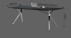 Muebles de Oficina Ejecutivos de Diseño Moderno, Escritorio en Forma de L para Jefe/CEO con Patas de Aleación de Aluminio Electrochapado Sólido - Product Image 4
