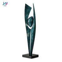 Sculpture d'art abstraite moderne en fibre de verre - Ornements décoratifs 3D durables pour intérieur/extérieur, objets de collection