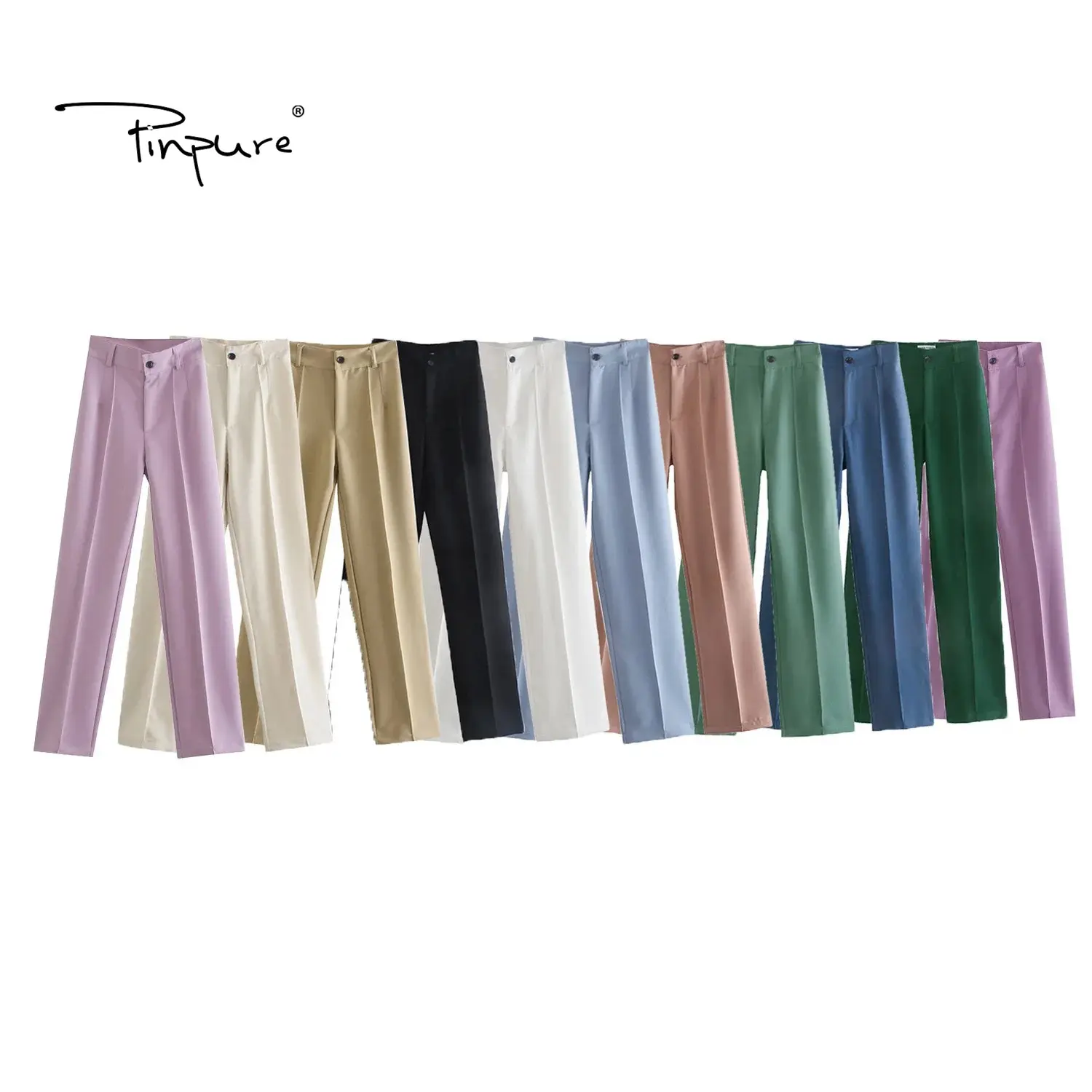 R40783S women's casual suit trousers multiple colors formal pants autumn new arrival loose straight-leg pants