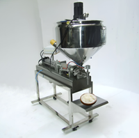Machine de remplissage de graisse visqueuse chauffée avec mélangeur et support de table (graisse visqueuse, beurre, fromage, sauce, gel)