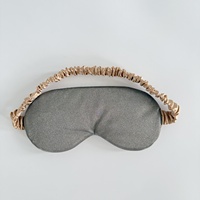 Masque de sommeil en or avec rembourrage, sangle élastique froncée pour le voyage et le sommeil, en tissu à fibres d'argent pour une protection antibactérienne et un sommeil réparateur