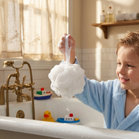 Éponge de bain confortable en maille florale, éponge de douche, éponge de bain en loofah – Vente chaude
