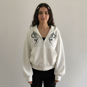 Z-4900 Novedad: Sudadera Holgada Estilo Americano, <span class=keywords><strong>Ropa</strong></span> 2K, Cárdigan con Capucha para Chicas, Top Corto - Product Image 2