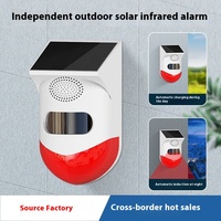 Système d'alarme sonore et lumineux à détecteur de mouvement solaire extérieur étanche IP65 120 dB avec détection infrarouge humaine Sirène ABS