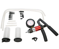 Kit de purge de frein à pompe manuelle en aluminium 21 pièces avec testeur de pression sous vide et plage de 0 à -30 psi, outil automobile