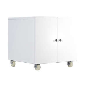 Armoire de rangement mobile blanche avec roulettes universelles, socle pour imprimante et classeur, suffisamment d'espace de rangement pour les livres et les dossiers - Product Image 3