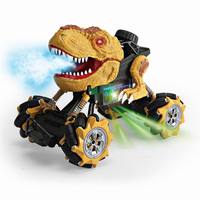 Juguete de camión monstruo con Control remoto para niños, juguete de simulación de dinosaurio, vehículo de derrape recargable, giros de Control remoto, coche acrobático de pulverización, 2,4G
