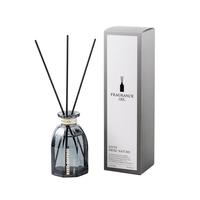 Diffuseur d'arômes d'intérieur décoratif en verre losange 120 ml, parfum Hôtel Shangri-La, désodorisant de salle de bain, diffuseur à bâtonnets pour la maison