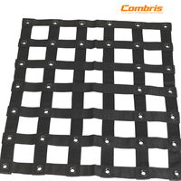 Filet de protection pour rayonnages en polyester enduit de PVC antistatique, robuste, avec maille métallique, imperméable, résistant aux UV et aux déchirures