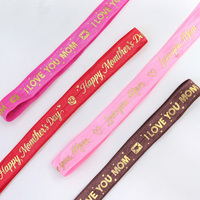 Ruban élastique imprimé feuille d'or 15 mm (5/8 pouce) pour la fête des Mères, sangle élastique pliable pour attaches de cheveux