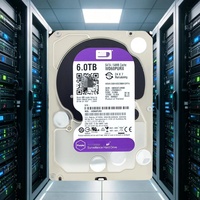 WD60PURX 6TB SATA 6Gb/s 5400 RPM 64MB 512e 3.5 inci Hard Disk Drive Ungu untuk Sistem Penyimpanan NVR DVR