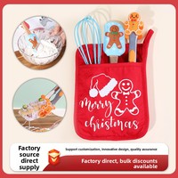 Kit de pâtisserie transfrontalier de Noël trois pièces : pinces de cuisine, spatule à gâteau, racloir en silicone, fouet à œufs – Modèle HY03