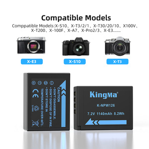 Kingma เปลี่ยนแบตเตอรี่ลิเธียมไอออน1140มิลลิแอมป์ต่อชั่วโมงสำหรับกล้อง X-E3 <span class=keywords><strong>XT</strong></span>-30 X-S10 <span class=keywords><strong>XT</strong></span>-3 - Product Image 4