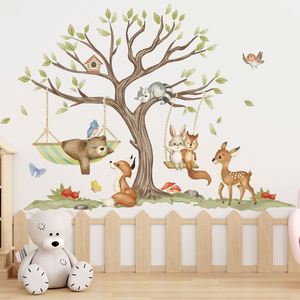 Pegatinas de Pared con Diseño Creativo de Osito y Zorro de Dibujos Animados, Decoración Autoadhesiva de PVC para Habitación Infantil y Jardín de Niños - Product Image 2