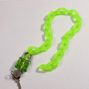 2024 nuovi stili di colore Punk Hiphop grande acrilico trasparente lucchetto a catena lunga catena collana con ciondolo - Product Image 2