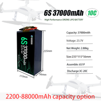 Paquets de batterie de recharge 6S 12S 14S 18S 24S 37000mah 54000mah Batterie de drone à semi-conducteurs au lithium-ion Livraison rapide