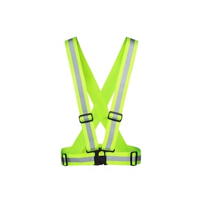 Bretelle Riflettenti Verdi Regolabili in Cotone Elastico con Nastro Riflettente per Corsa Notturna, Gilet di Sicurezza per Esterni e Zaino - Product Image 1