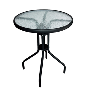 Petite table basse en métal pour l'extérieur, table à café en fer, table à manger ronde en verre, pieds en acier modernes, table de jardin - Product Image 4