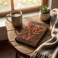 Carnet et classeur de luxe A5 avec motifs vintage en relief 3D (idéal pour l'écriture, les cadeaux et les voyages) – Carnet personnalisé avec logo