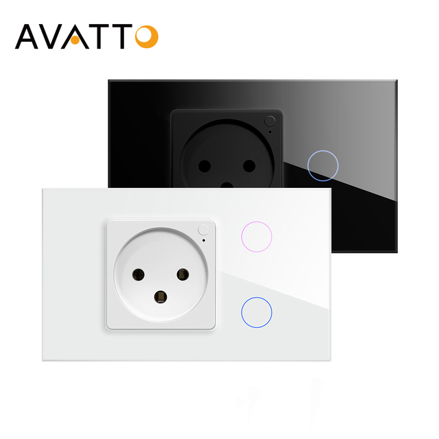 Tuya Wifi Home Wall Plugs and Switch Socket Smart Avatto Israel Standard Sockets and Switch