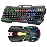 Ensemble clavier et souris ergonomique pour jeux T450 avec rétroéclairage RVB, clavier et souris filaires USB pour ordinateur de bureau, ordinateur portable, ordinateur portable