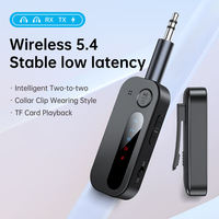 Émetteur-récepteur audio Bluetooth 2 en 1, connexion de deux appareils avec indicateur d'état LED pour voiture, avion, téléviseur, casque