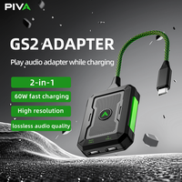 PIVA GS2 2-in-1 Gaming-Adapter Audio DC 3,5mm USB-C Kopfhörer-Adapter 96kHz/24bit Verlustfreie Audioqualität PD 60W Schnellladung