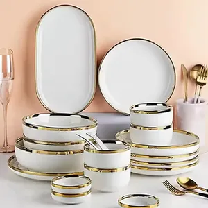 Dinnerware Scandinavian Dinnerware Sets Combination Of Bowls Plates Chopsticks Luxury Creative Ceramic Tableware