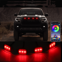 Lumière LED pour calandre de voiture RGB, style Raptor, blanc ambre, commande par application