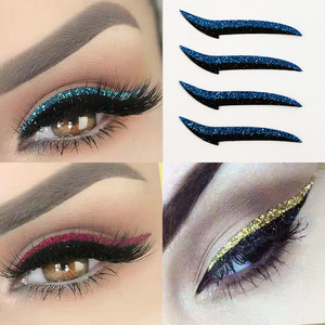 Autocollants pour les yeux Tiebeauty, paillettes bleues, autocollants adhésifs pour maquillage de scène, pour femmes - Product Image 2