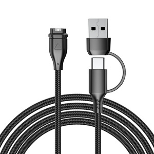 Câble de chargement 2 en 1 USB Type-C pour <span class=keywords><strong>Garmin</strong></span> Forerunner 570 970 <span class=keywords><strong>Fenix</strong></span> 8 7 <span class=keywords><strong>Pro</strong></span> <span class=keywords><strong>6</strong></span> 7X 7S Venu Fast Nylon Tressé Watch Charger Cord - Product Image 3