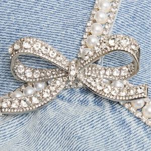 เดรสยีนส์สั้นทรงเข้ารูปประดับเพชร คุณภาพสูง ดีไซน์เซ็กซี่ สำหรับผู้หญิง ใส่ได้ในช่วงฤดูร้อน - Product Image 3