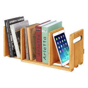 Supporto per libri da <span class=keywords><strong>tavolo</strong></span> in bambù espandibile e regolabile con supporto per libri da <span class=keywords><strong>tavolo</strong></span> in bambù e ripiano per scaffali per Organizer. - Product Image 1