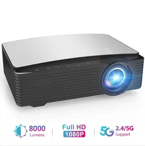 Full HD WiFi Bluetooth Projector Built In DVD Player 8000LM 1080P Supported Portable Mini DVD Projector For Home Movies