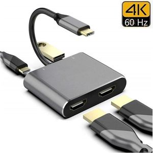 <span class=keywords><strong>Adaptador</strong></span> USB Tipo C 4 en 1 <span class=keywords><strong>a</strong></span> <span class=keywords><strong>HDMI</strong></span> Dual 4K, Conversor de Video de Pantalla Dual Tipo-C <span class=keywords><strong>a</strong></span> <span class=keywords><strong>HDMI</strong></span>, HUB USB 3.0 PD para MacBook <span class=keywords><strong>Samsung</strong></span> - Product Image 4