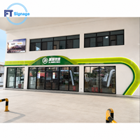 Auvent de station-service personnalisé avec éclairage LED, toit en alliage d'aluminium certifié IP65, télécommande, conception modulaire