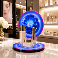 Présentoir Circulaire Moderne Spécial pour Cosmétiques, Soins de la Peau, Nail Art – Démontable, Logo Personnalisé, Acrylique Léger avec Éclairage LED