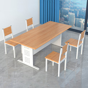 Table et chaises de lecture pour bibliothèque scolaire, 4 à 6 personnes, structure en acier, forme en L, combinaison libre pour salle d'étude - Product Image 2
